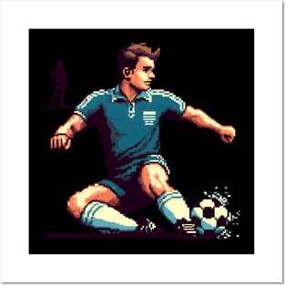 soccer player - pixel soccer player Posters and Art